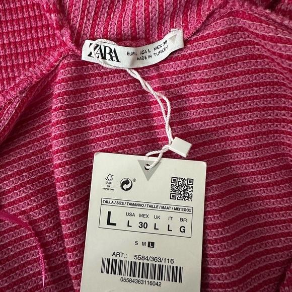 Zara preppy outdoor striped Women's pullover Sweater with scarf Large - Picture 4 of 8